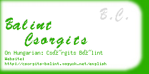 balint csorgits business card